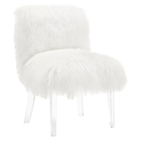 Tov Furniture Tov Furniture Sophie White Sheepskin Lucite Chair TOV-A75